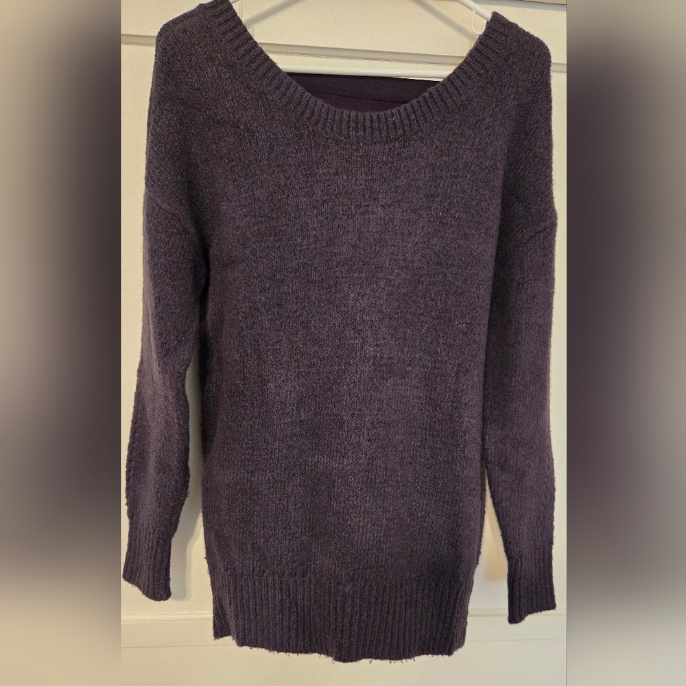 Hinge Women's Purple Scoop Neck Sweater